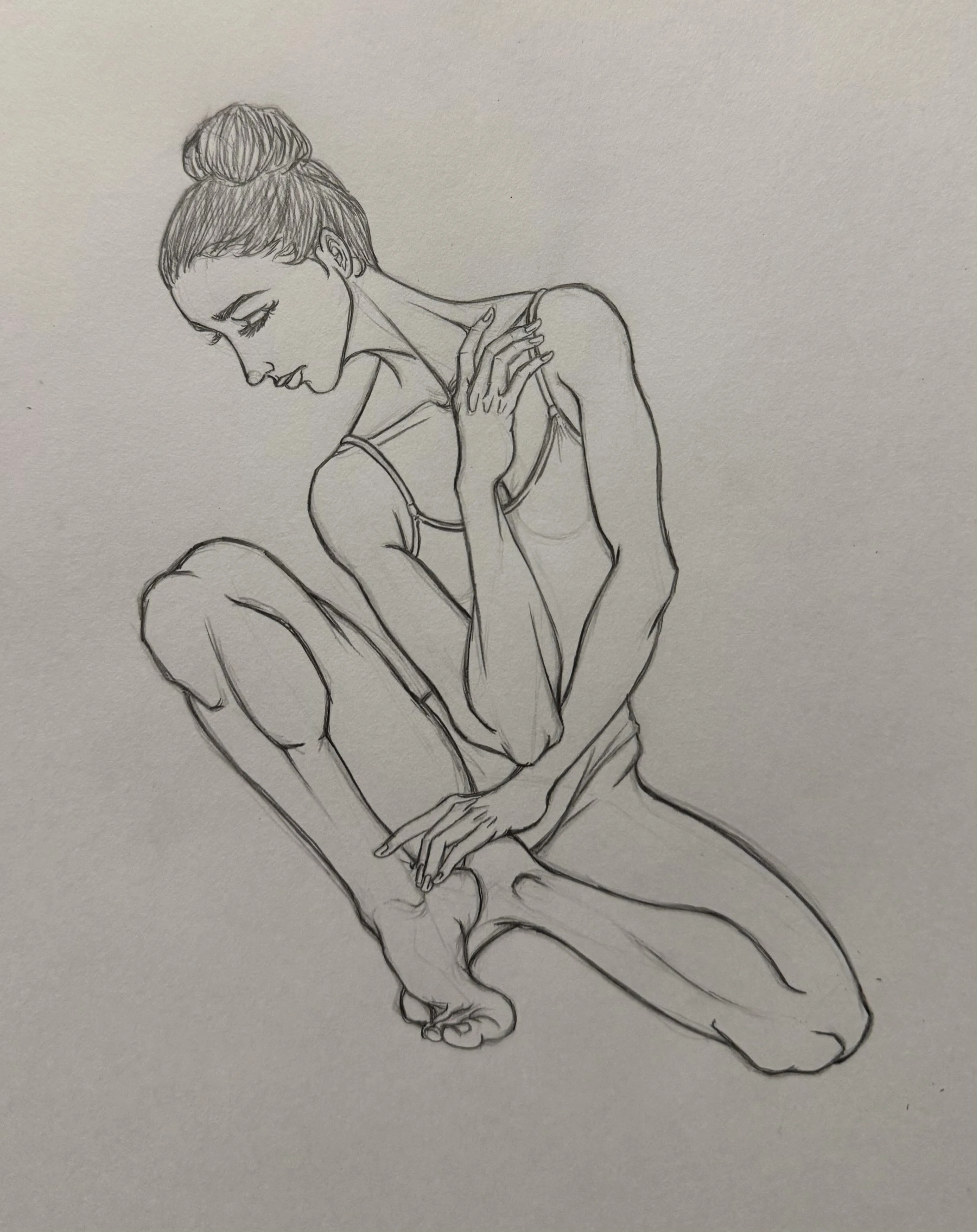 Figure Drawing with Contemplative Gesture