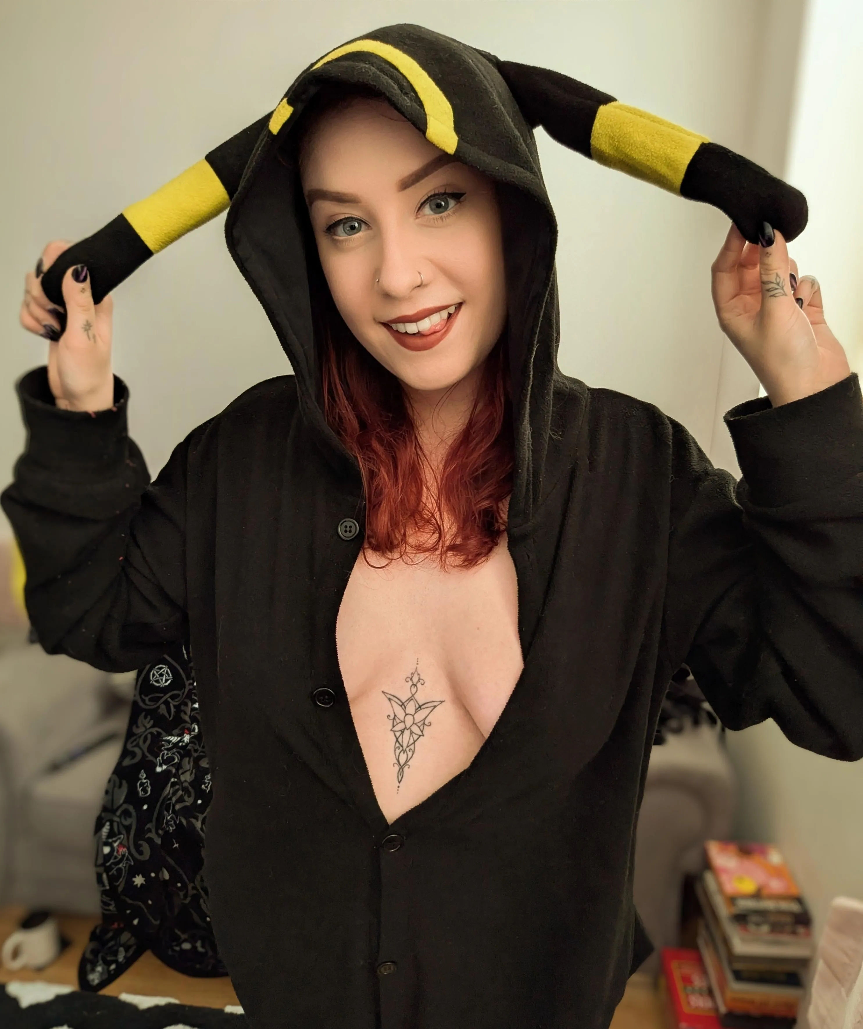 The Umbreon onesie doesn't need anything underneath it
