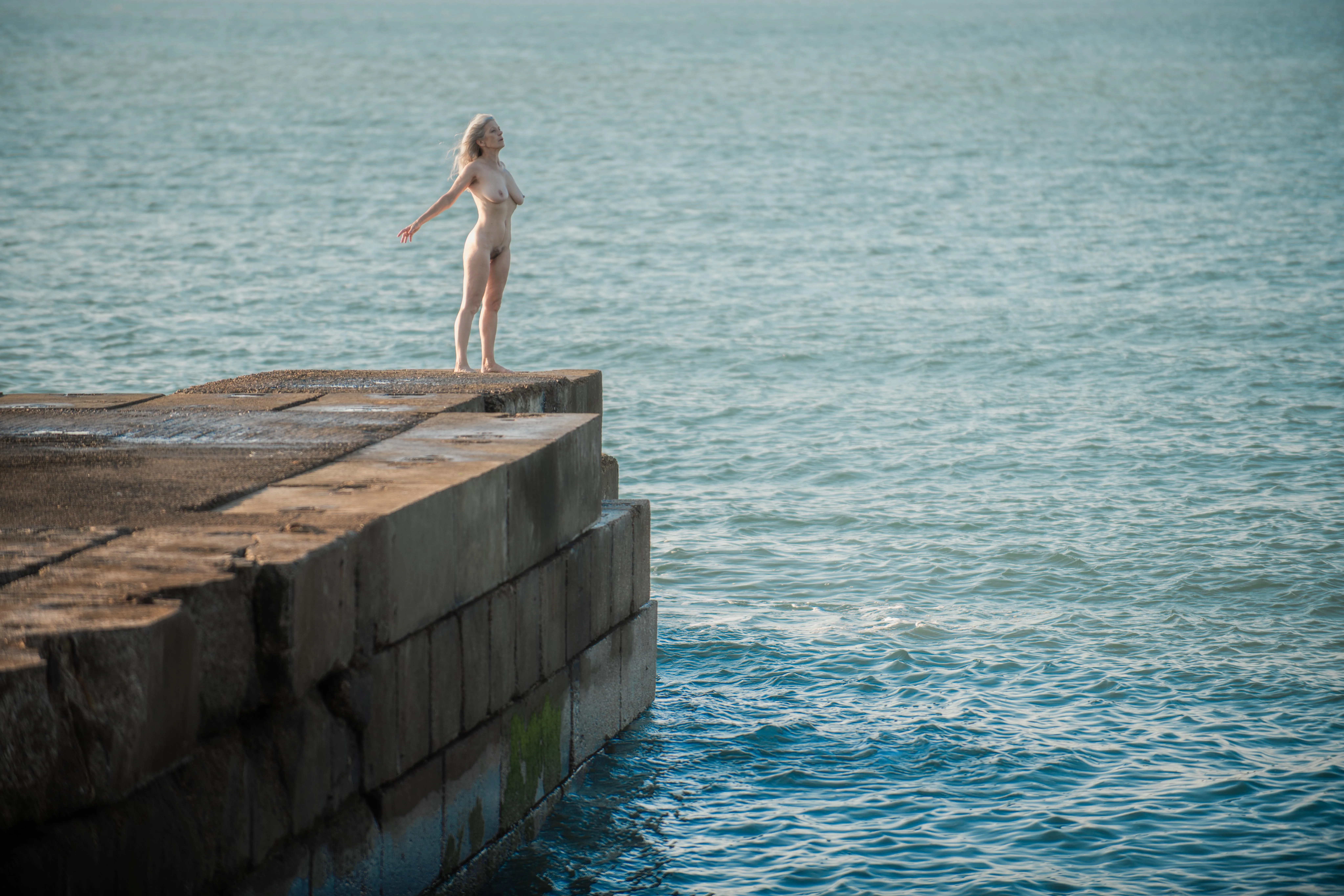 Sea wall feeling the fresh air