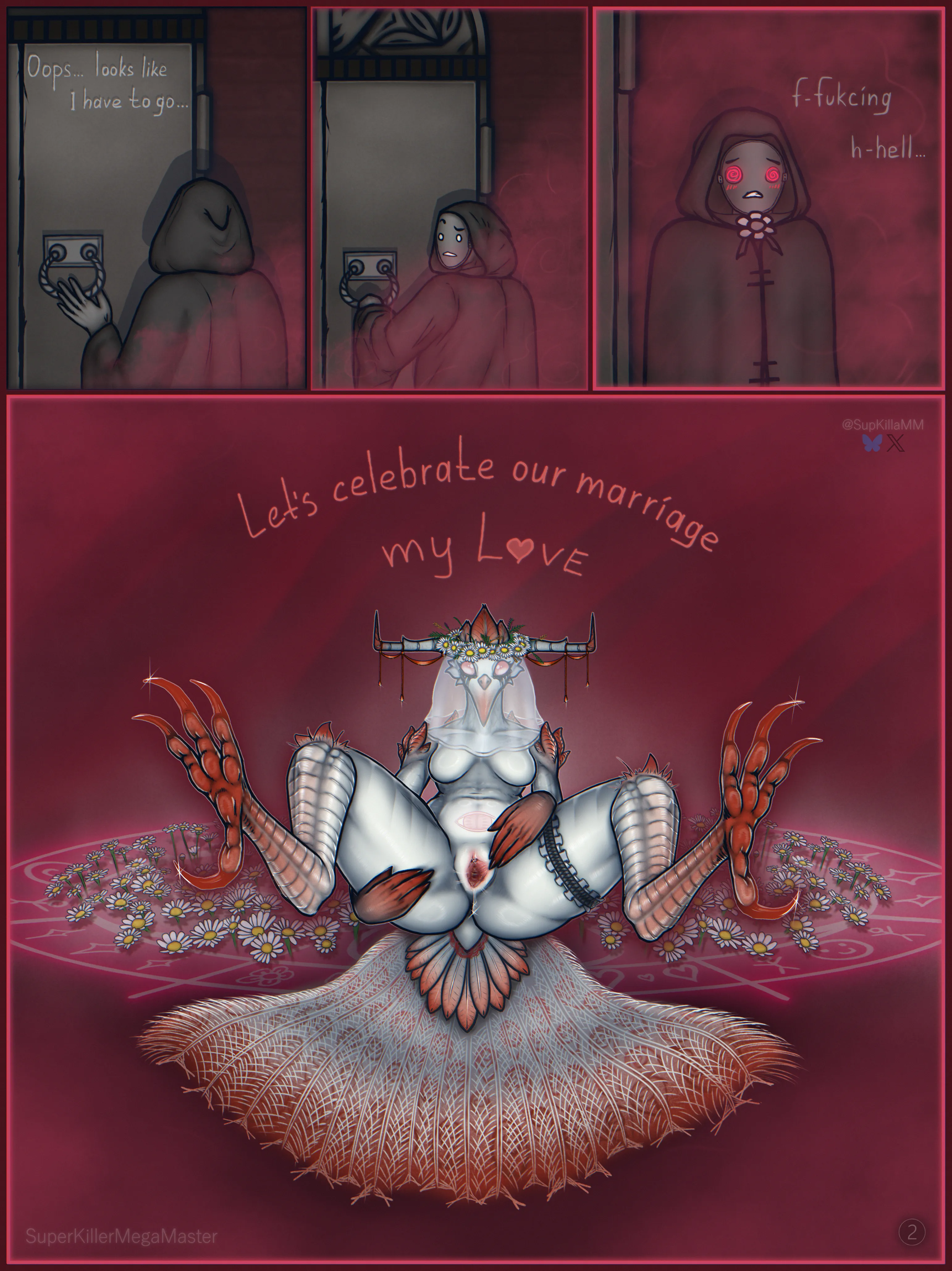 Weird horny birb presenting herself to you, are you gonna risk it? Your actions ?🍆