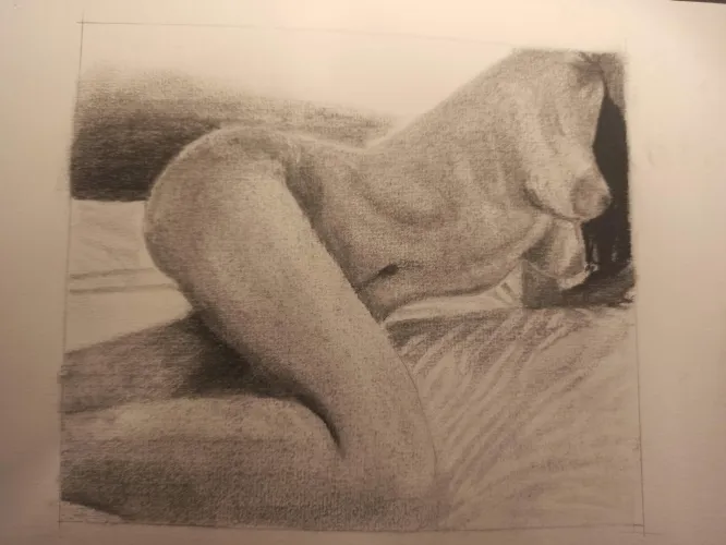 Charcoal glided over profile