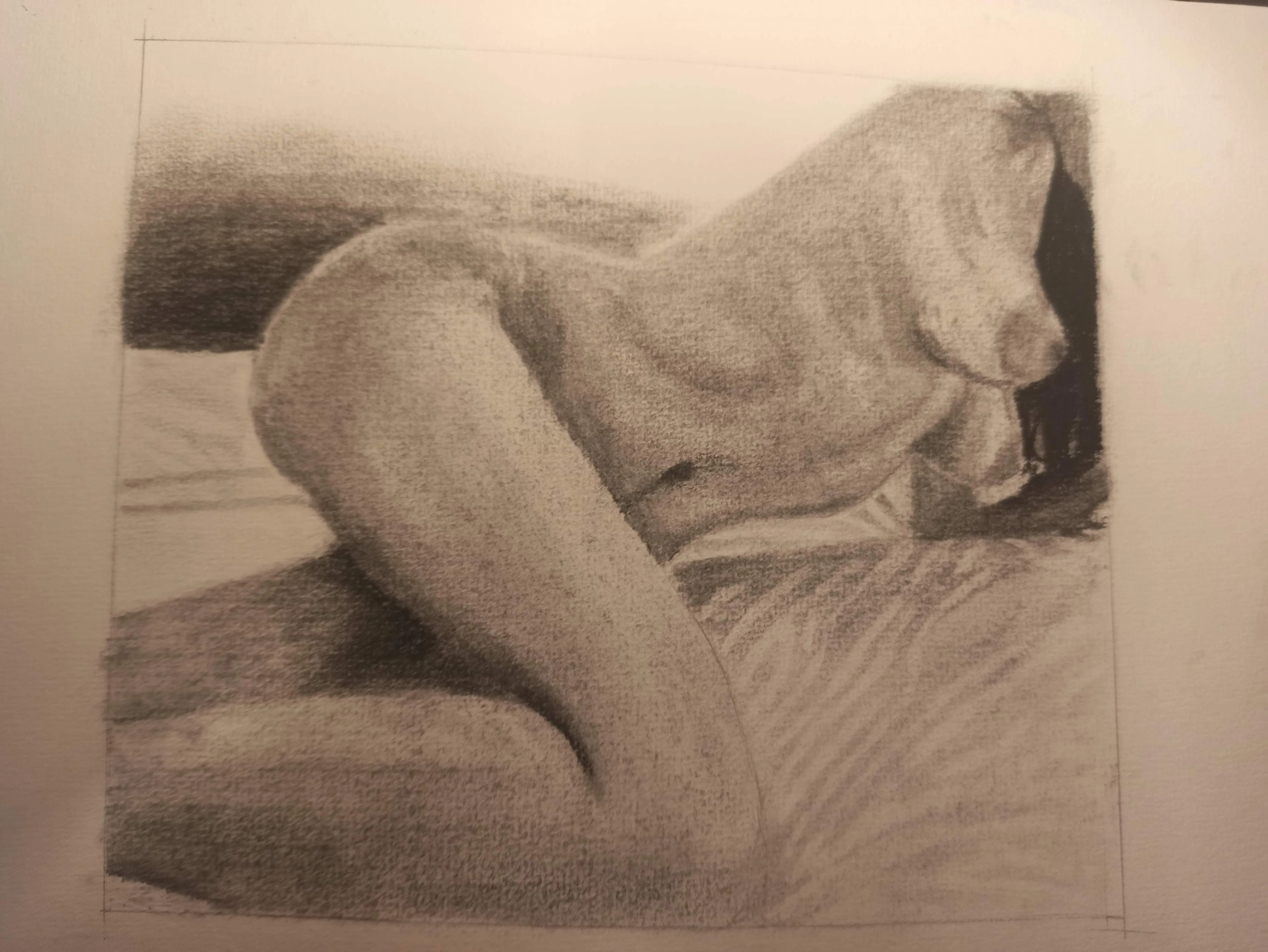 Charcoal glided over profile