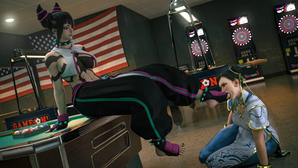 ChunLi sucking Juri's feet
