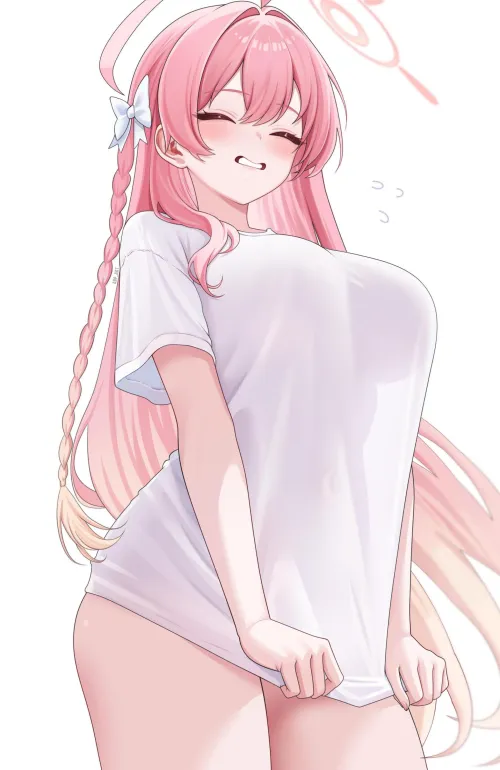 Hanako's shirt may be too small..