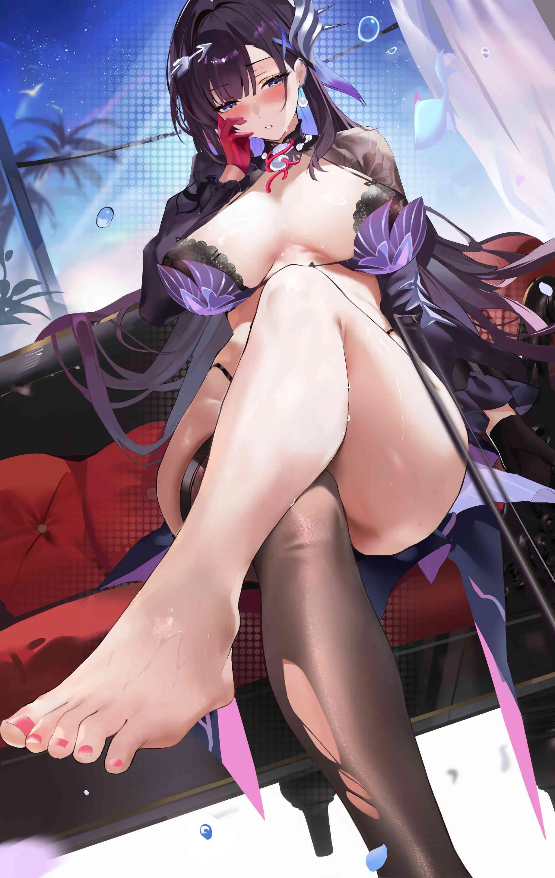 Hysilens in purple bikini (飯桶君 / sioconsole89) [Honkai Series / Honkai: Star Rail]