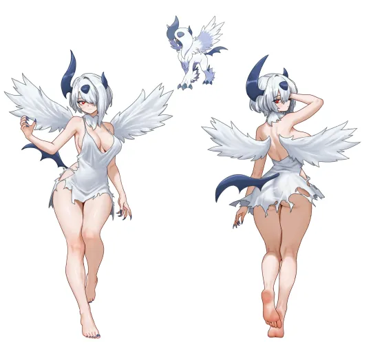 Mega Absol Front and Back [Pokemon]