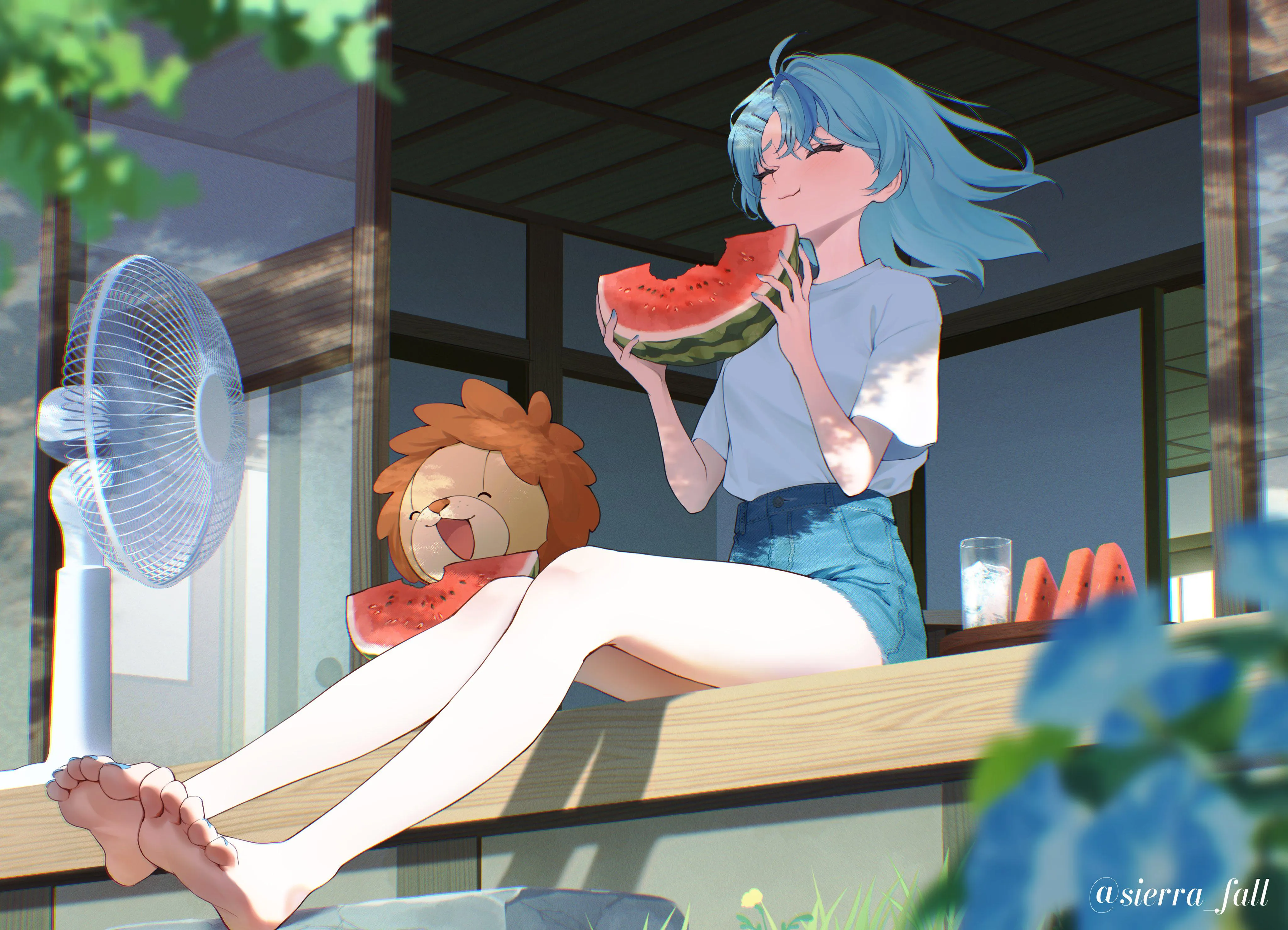 Tamanoi Nana Snacking On Watermelon [Nijisanji]