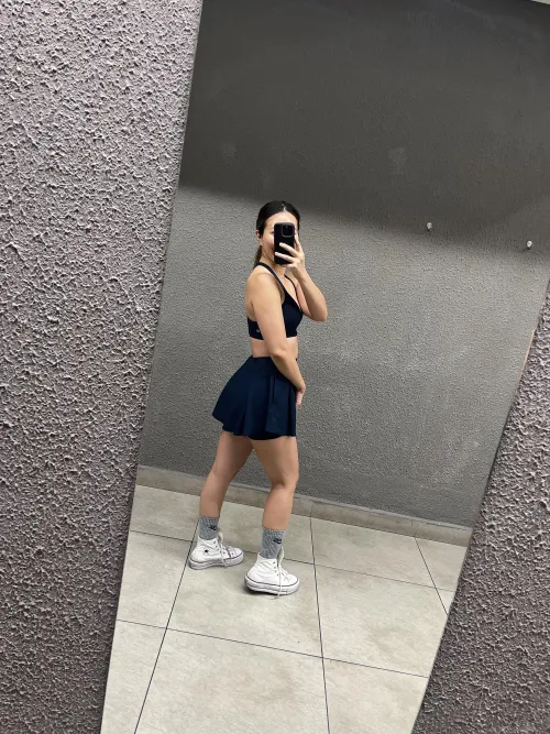 After hard gym session white chuck with lulu gym outfit