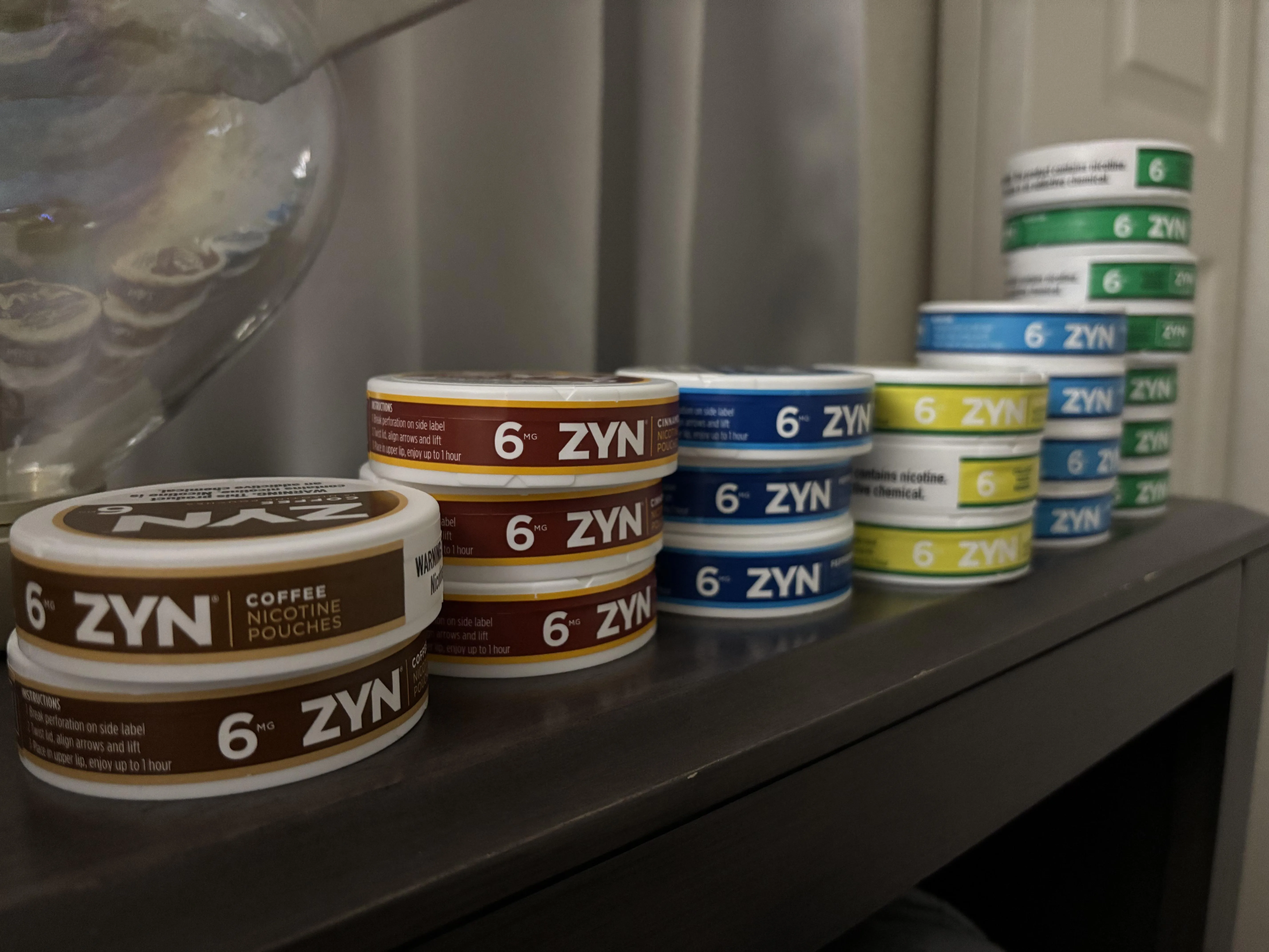 I work at a gas station, right now we’re doing a free can of zyn with tobacco purchases. These are all the zyns given to me by customers who didn’t want the free can with their cigarette purchases.