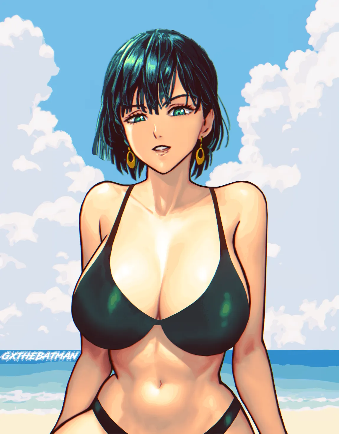 Fubuki at the beach [One Punch Man] (1148x1468)