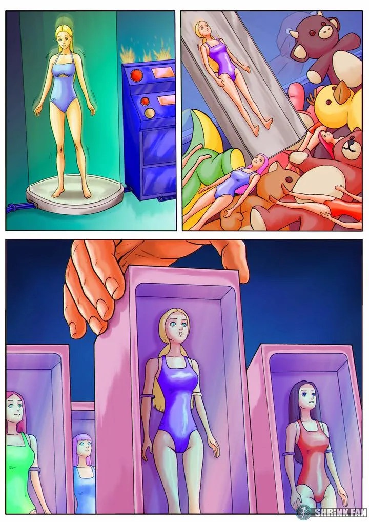 A One-Way Trip to the Doll Factory (Mad Max Duarte) [shrinking, shrunken woman, doll size, doll transformation]