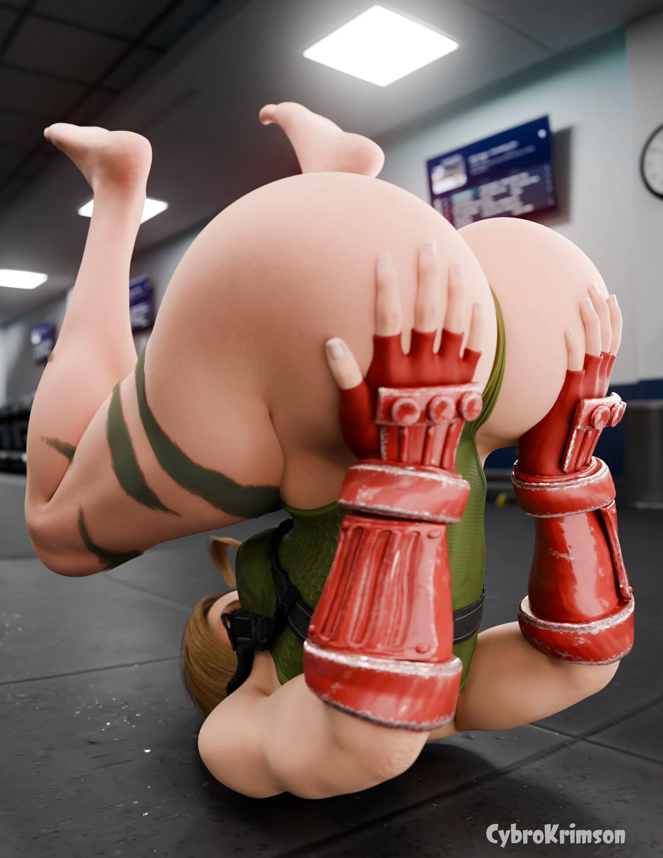 Cammy doing a little stretching (CybroKrimson)