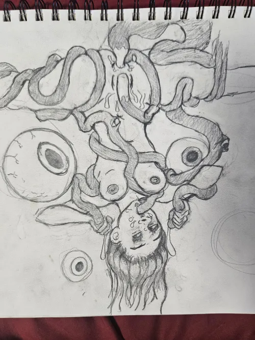 hand drawn OC consentacle art