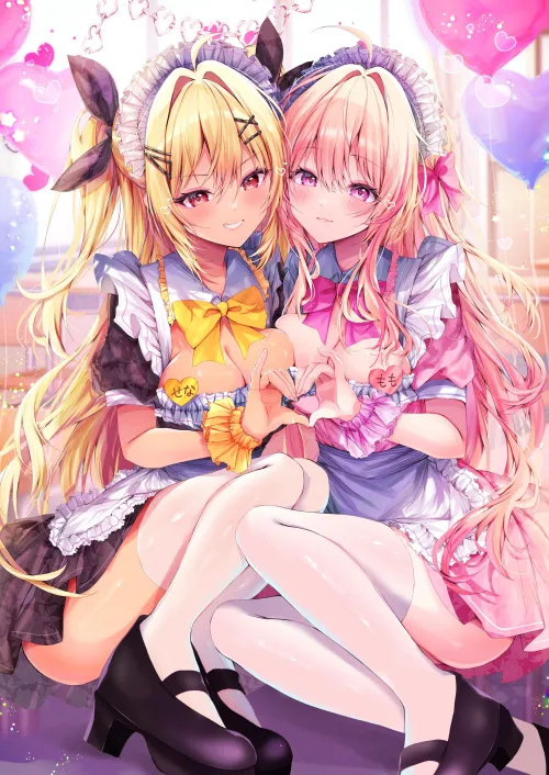 Two cute maids waiting for you