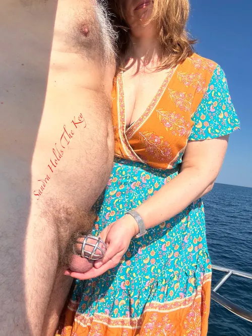 On land or at sea, I enjoy holding my husband’s balls, and he enjoys it too.