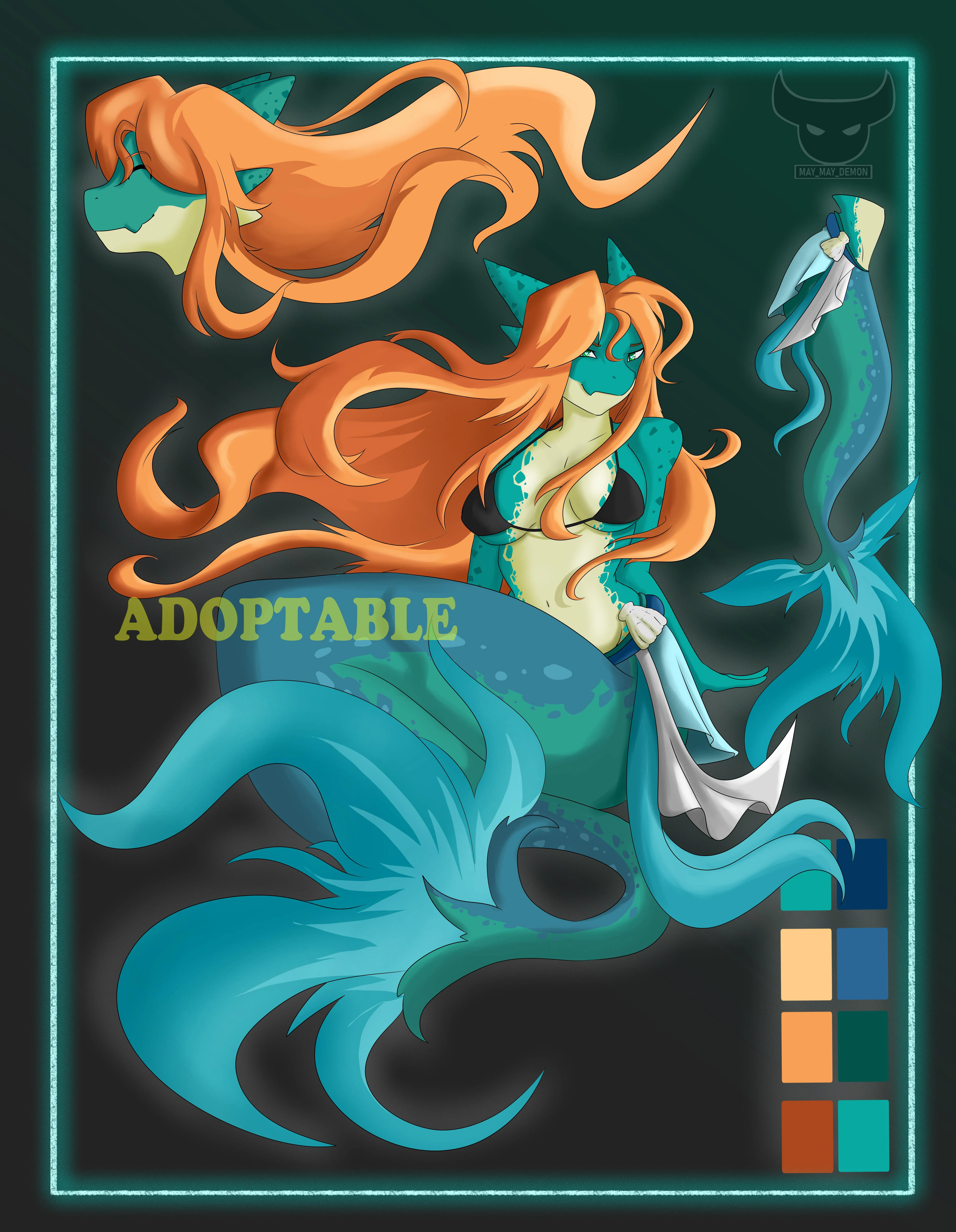 (ADOPT) Kobold mermaid, art by me (link in comments).