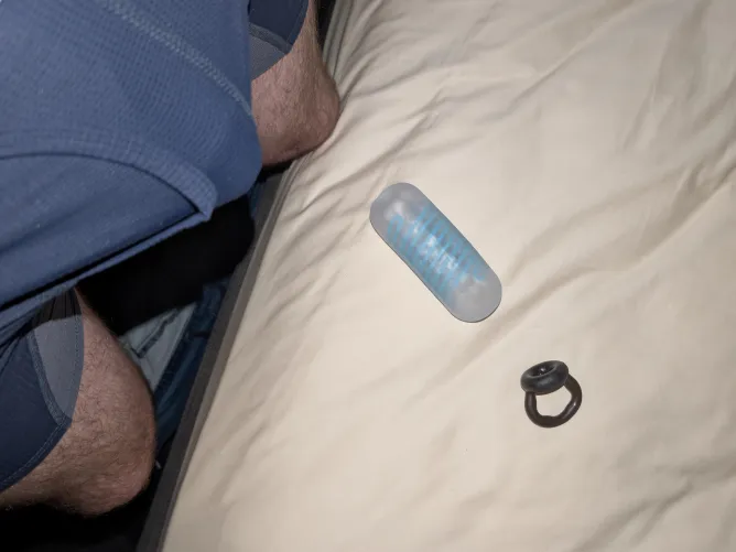 Cock ring ready, sleeve ready, time to have some fun!. (M)