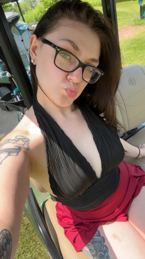 hopefully my top doesnt come off on the course