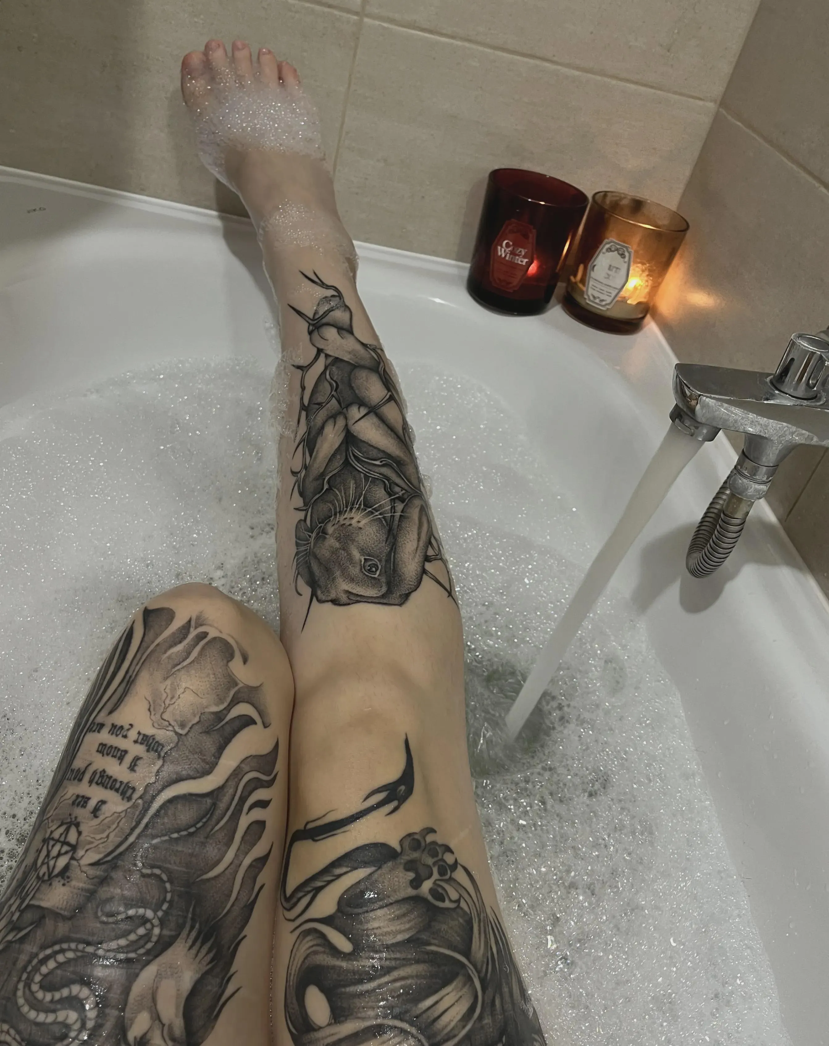 My tired feet love a hot bubble bath