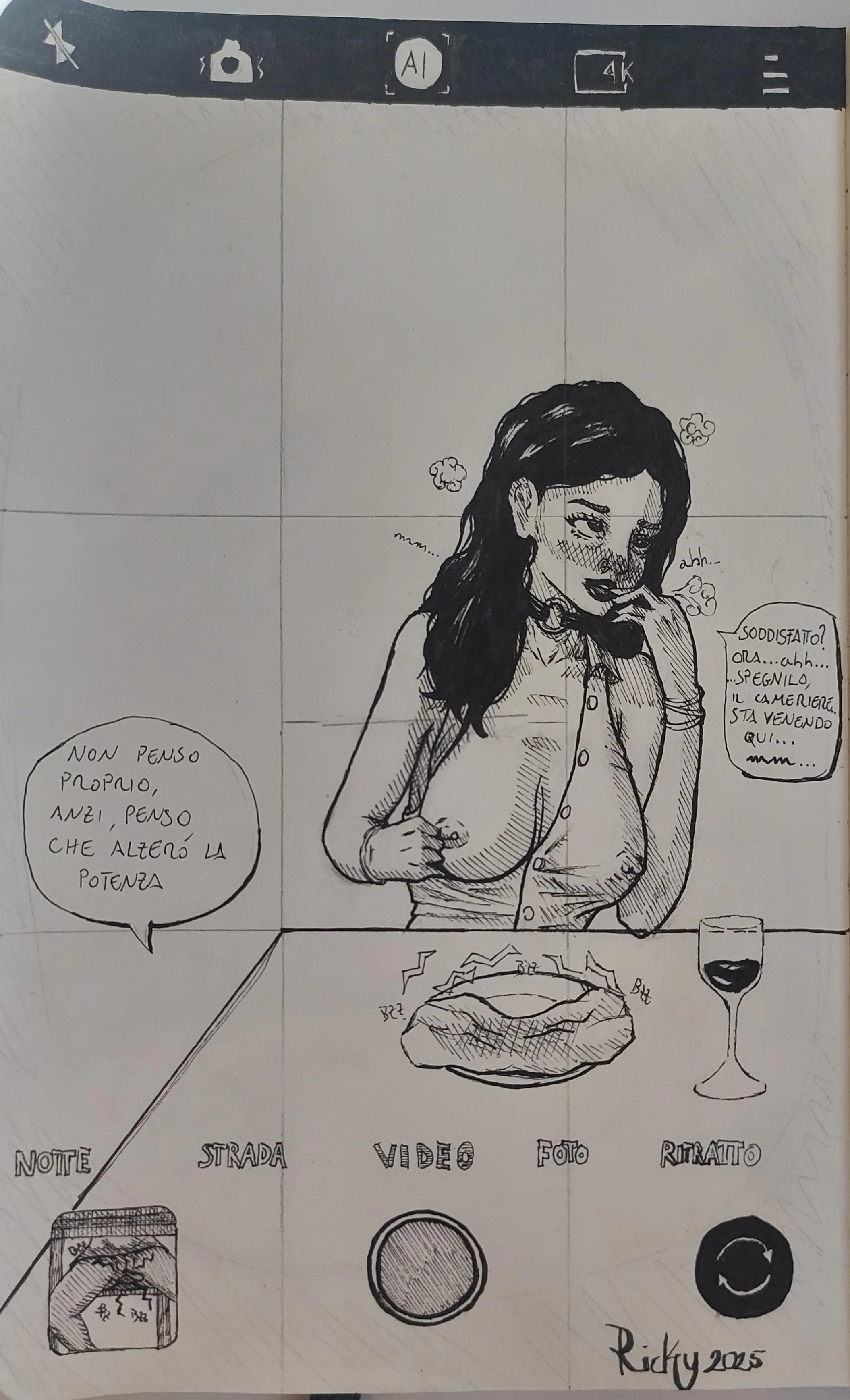 Naughty at the restaurant