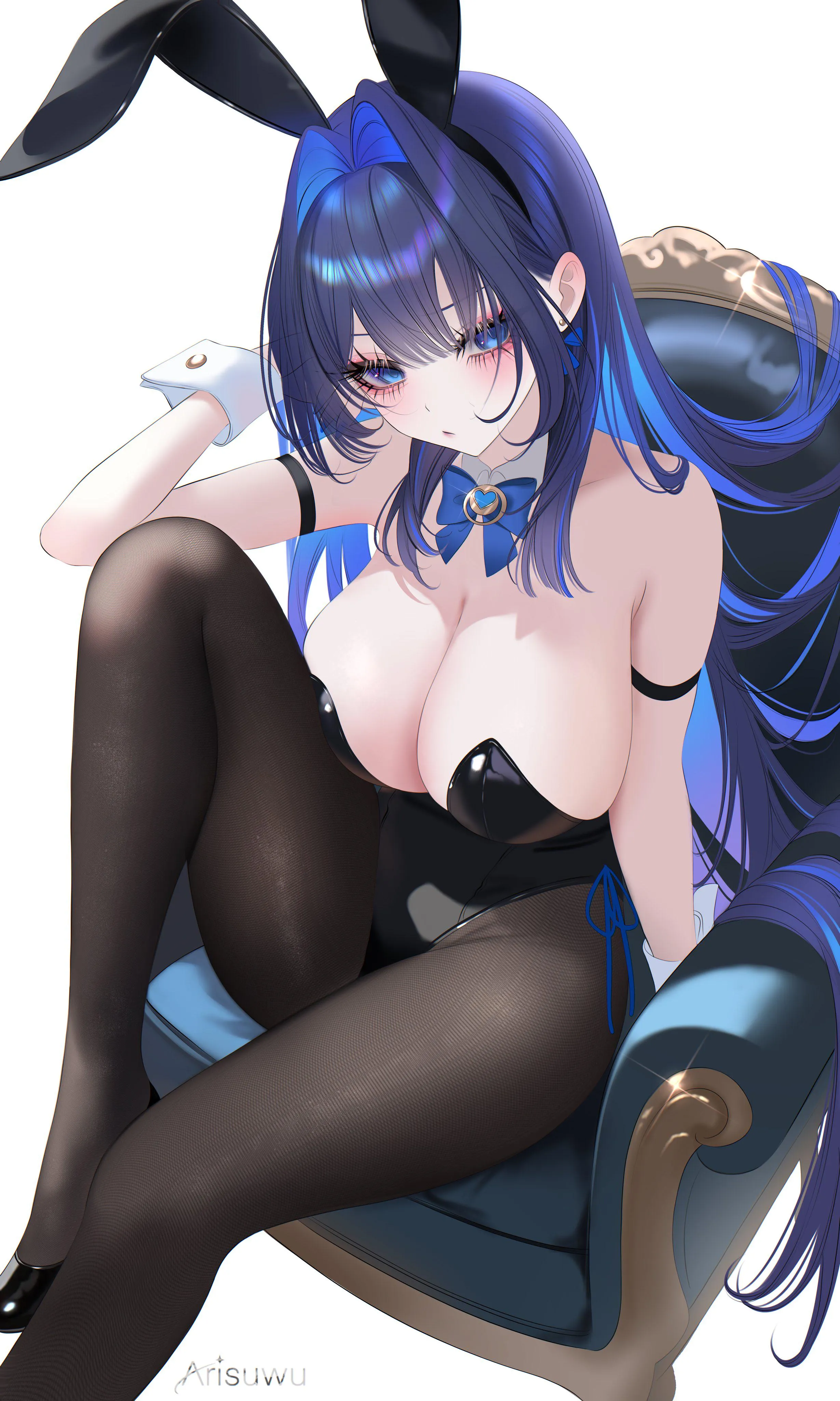 [Ouro Kronii] in bunny outfit on chair (Arisuwu) [Hololive]