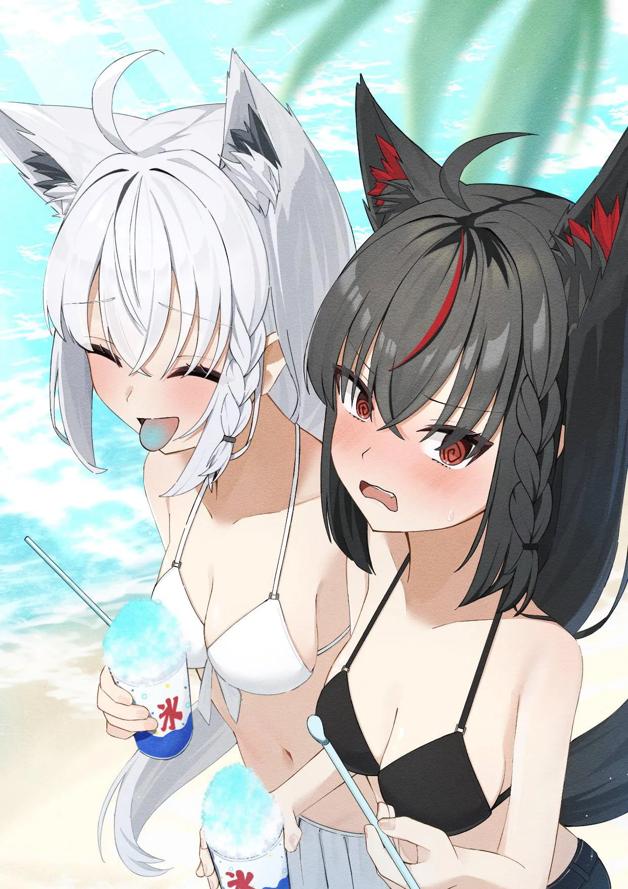 Summer [Shirakami] and [Kurokami Fubuki] (ryuna14248722) [Hololive]