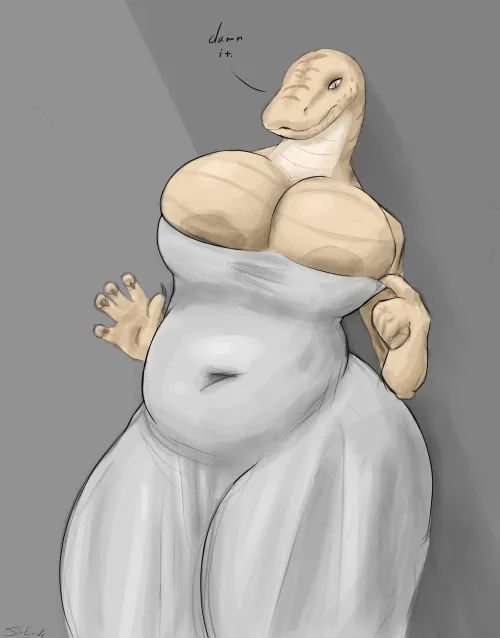 Trying on her old prom dress [F] (by me)