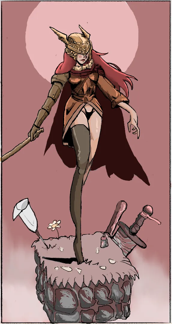 Malenia's undergarments, aka scarlet smalls 👀. Digital Artwork made by LewdOcelot (me)