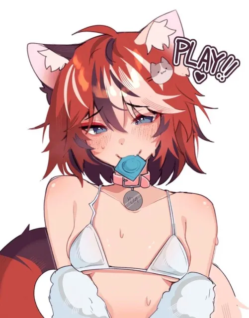 Oh you want to play kitty? I did promise I would if you were good… Hey your teeth is piercing th-never mind.