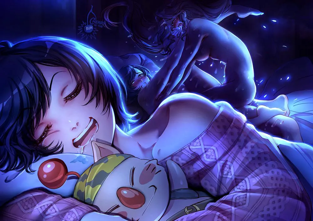 Aerith and Tifa try to stay quiet (CherryInTheSun) [Final Fantasy 7]