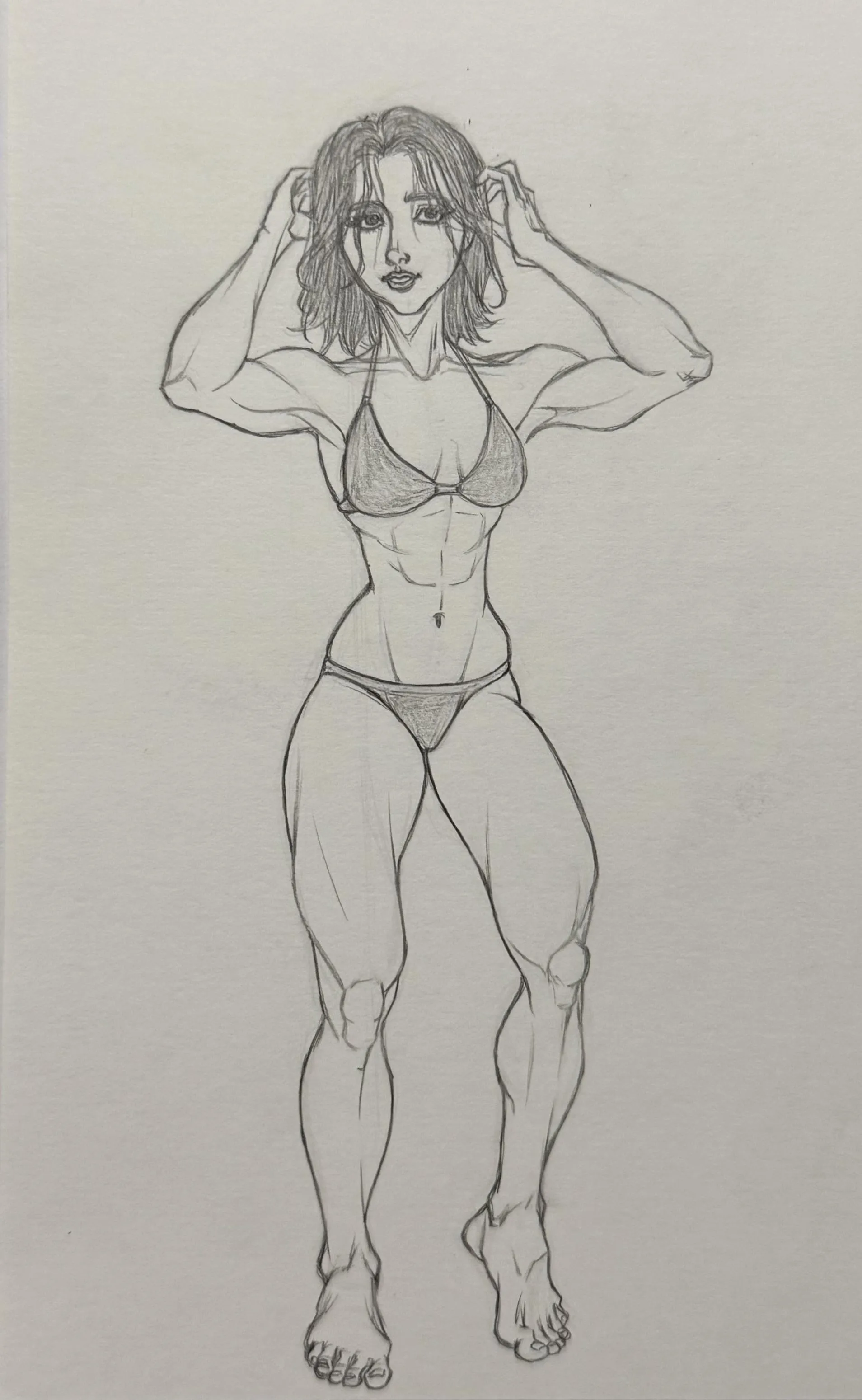 Muscular Girl Sketch