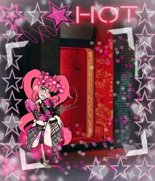 My OC, Estancia, pees outside her job