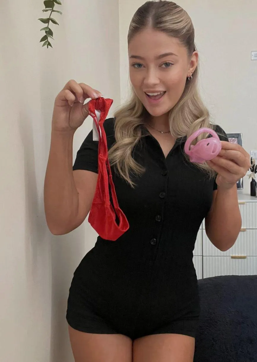 Would you wear a cage and panties under your clothes for me, all day, every day… just our little secret? 😉