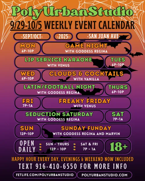 9/29 - 10/5 Weekly Event Calendar