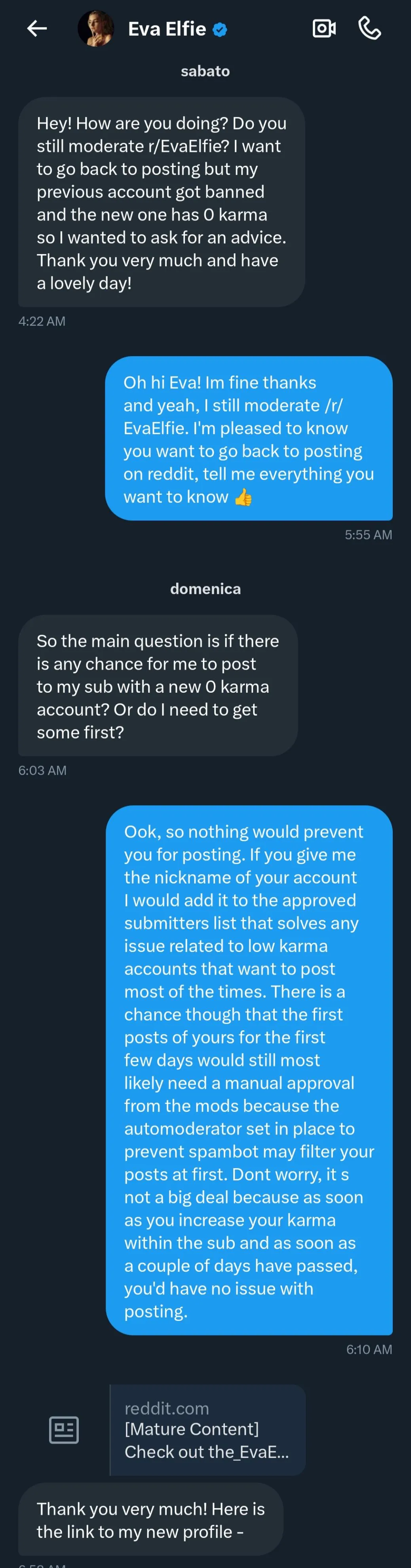 Give a warm welcome to /u/The_EvaElfie, Eva's reddit account! [verification + more in comments]