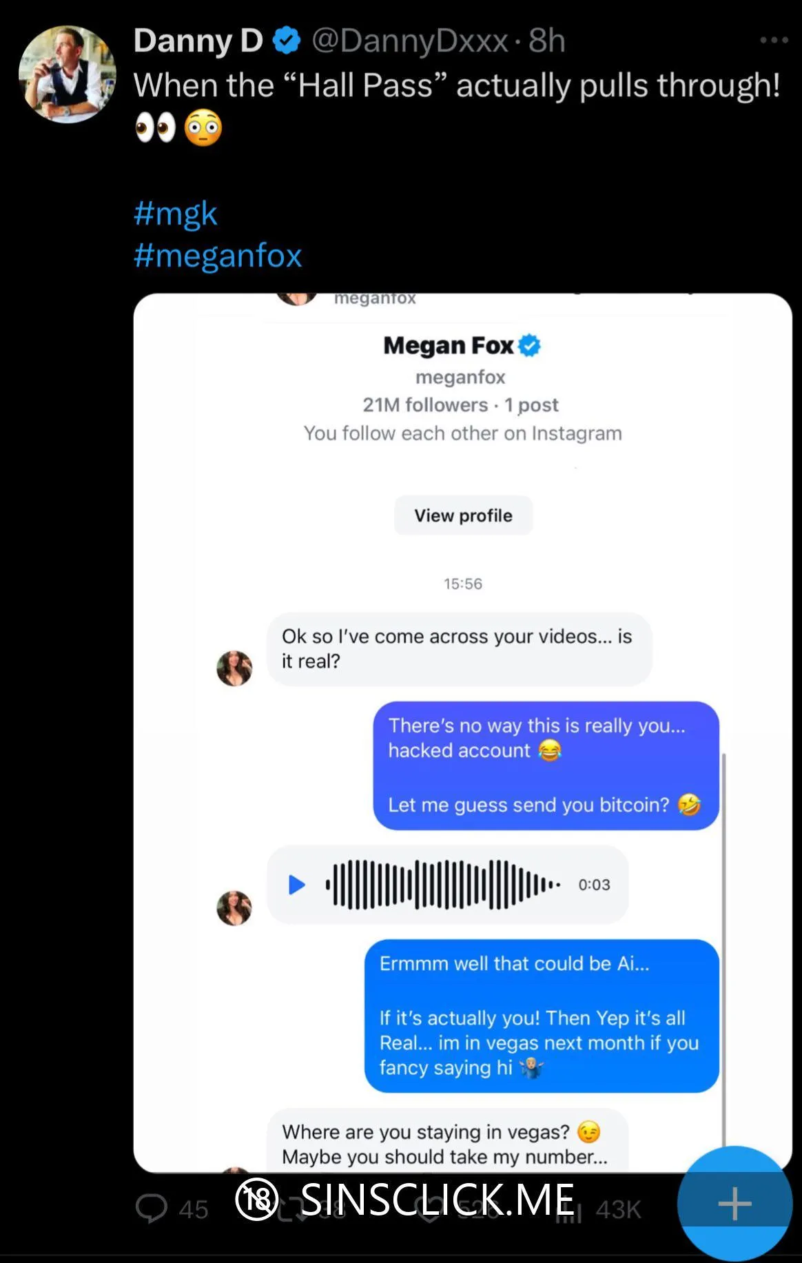 If this is legit Megan Fox is wild as hell