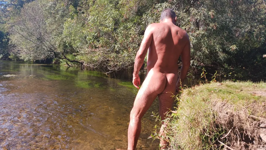 Autumn sunbath in the river