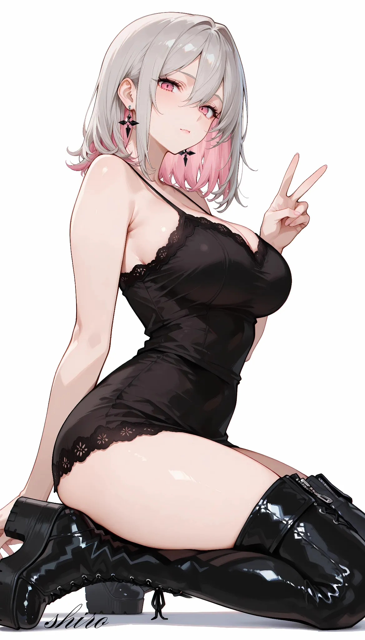 Black Nightwear & Thigh Boots