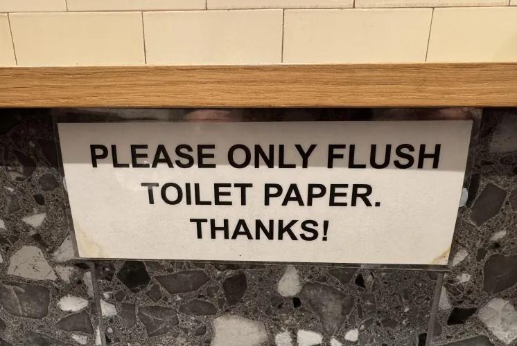 Had to grab my shit out the toilet with my hand… this place stinks!
