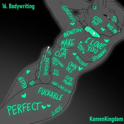 Kinktober 2024 Day 16 - Bodywriting (kamenking) [M]