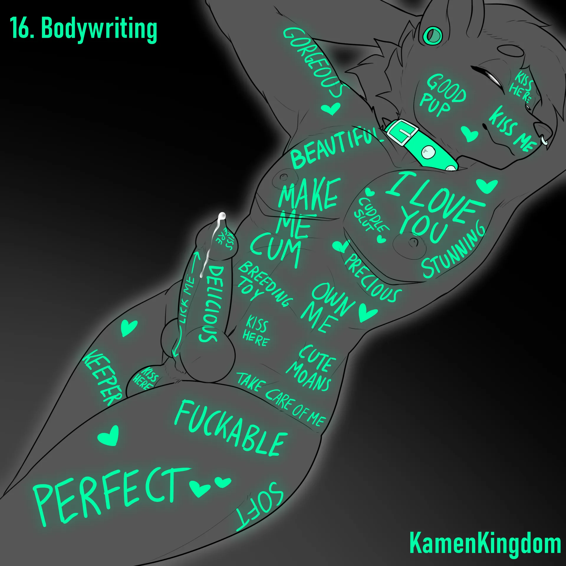 Kinktober 2024 Day 16 - Bodywriting (kamenking) [M]