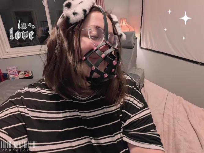 Puppygirl complete with muzzle!!