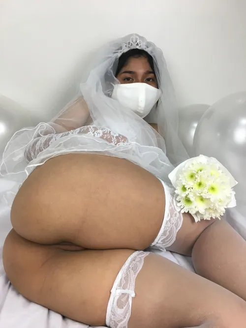 Ready for my groom to remove my stockings…