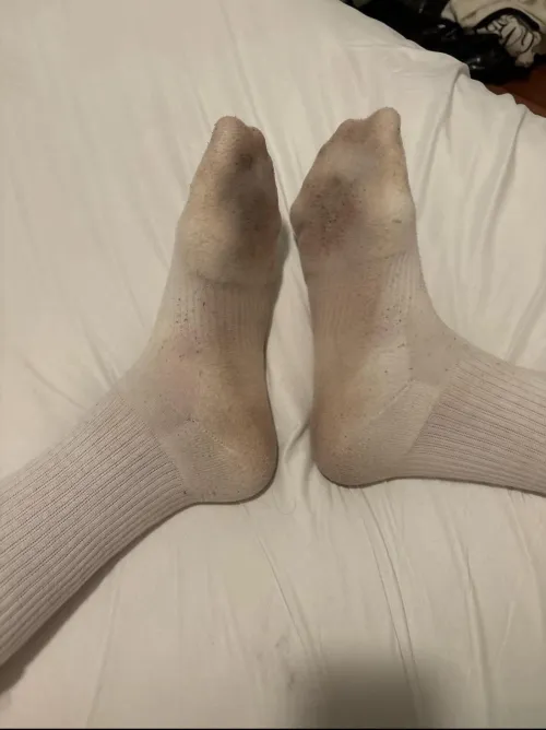 (22) love how the sweat looks on my socks😋