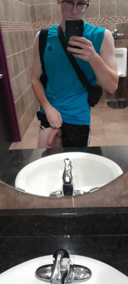 Gym bathroom mirror