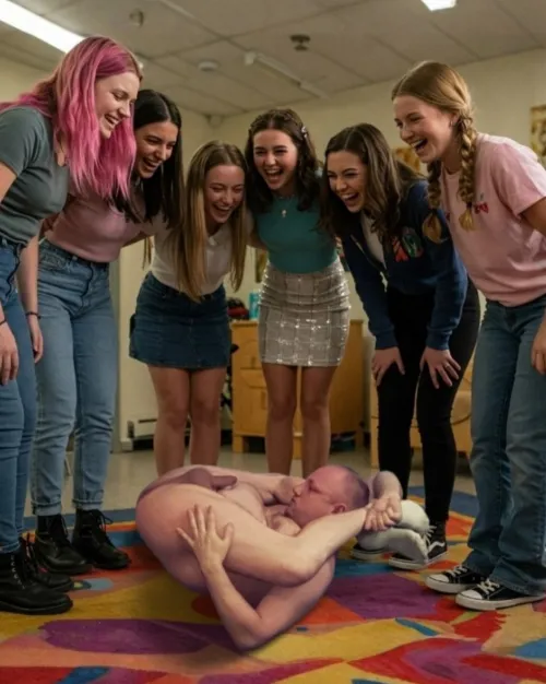 Reduced to a small ball and humiliated by the girls..