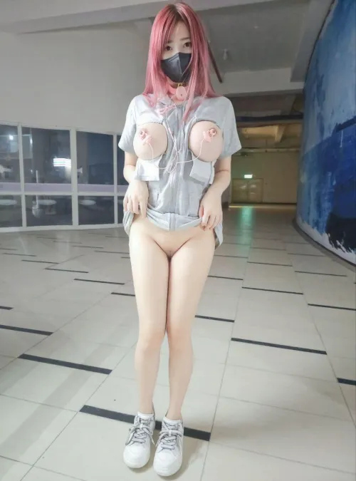 The collar on my neck has a remote… when it’s activated, my nipple clamps start vibrating nonstop.