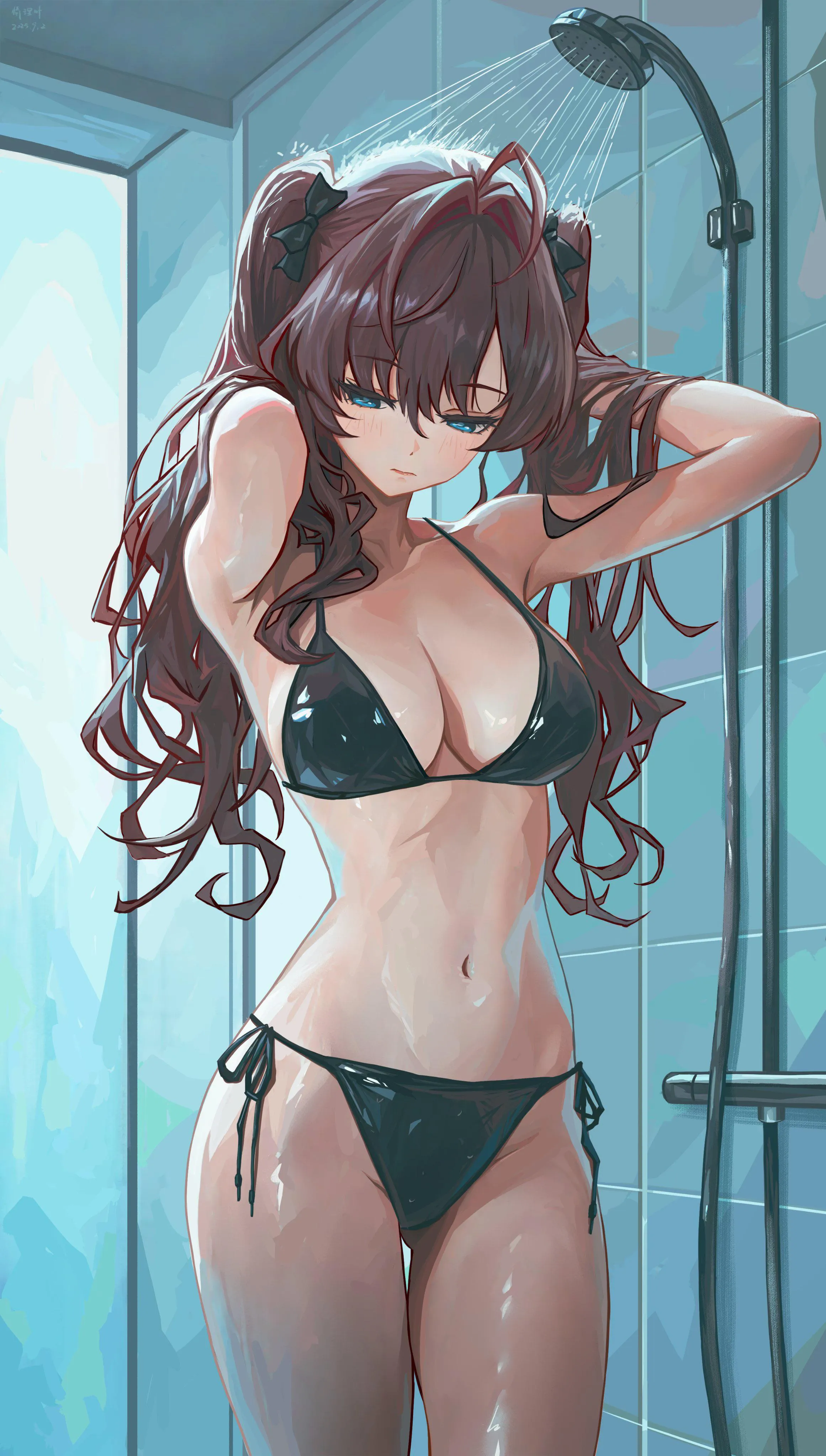 Shiki Ichinose taking a bath