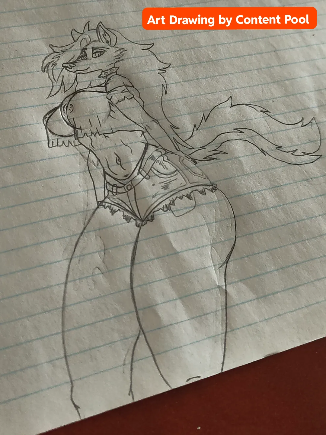 Little art drawing by (Content Pool) what do you think she's waiting on?