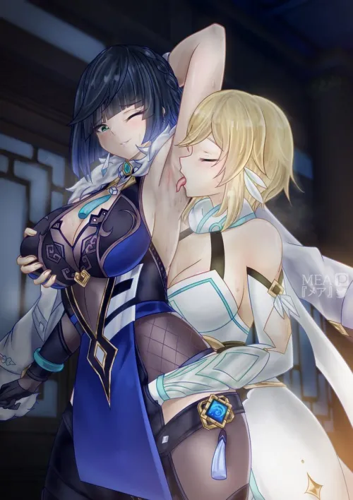 Yelan getting her armpits licked